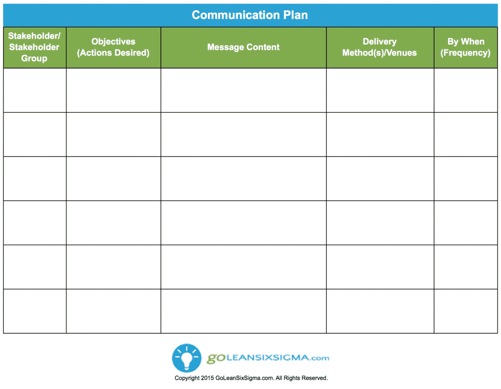 Communication Plan Template Example