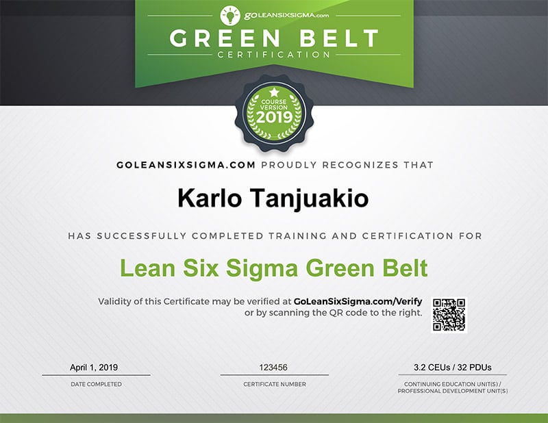 Asq lean six sigma green belt best sale