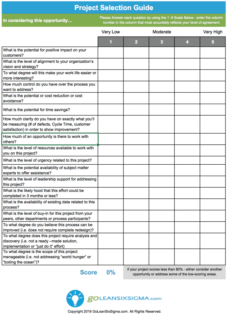 project selection project selection