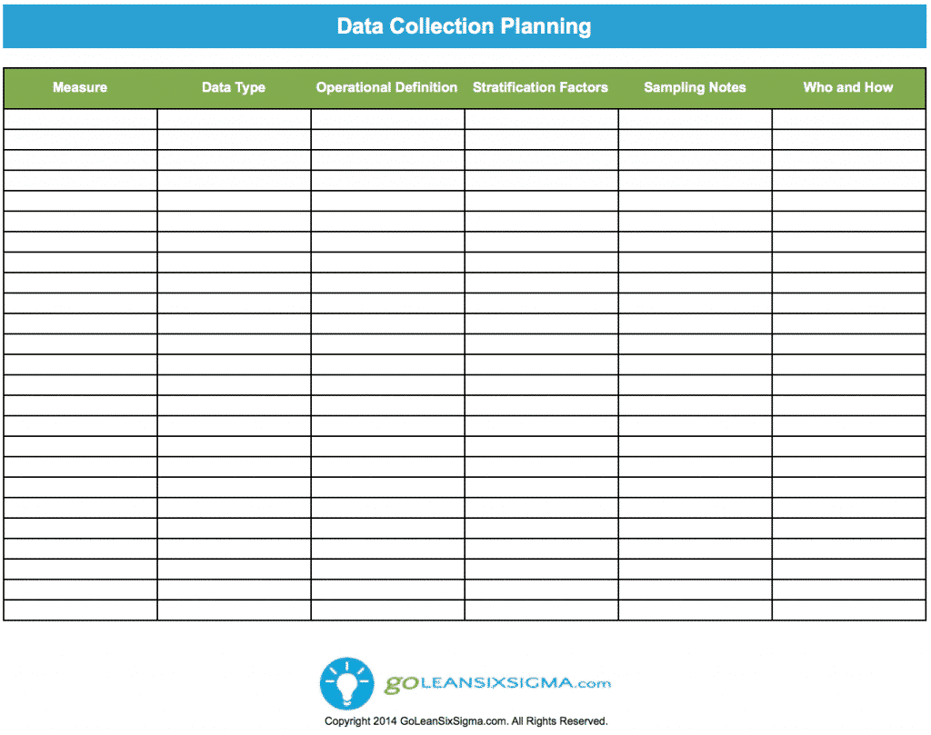 Data Collection Plan Template Example