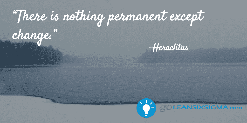 There is nothing permanent except change. - GoLeanSixSigma.com