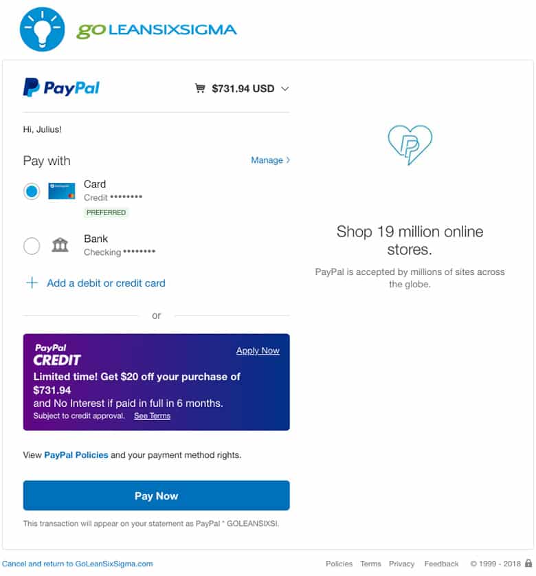 Paypal Payment Plan >> Payment Plans For Lean Six Sigma Training Certification Now Paypal Payment Plan >> Payment Plans For Lean Six Sigma Training Certification Now