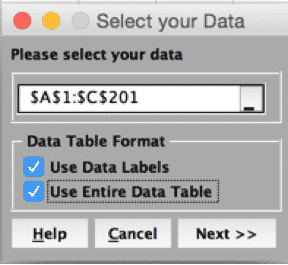 RegressionTest-SigmaXL-SelectData