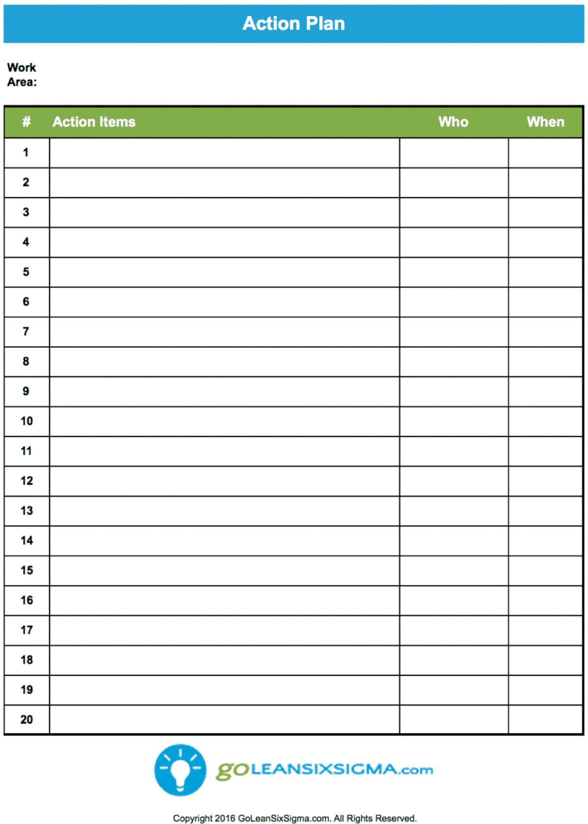 Action Plan | GoLeanSixSigma.com