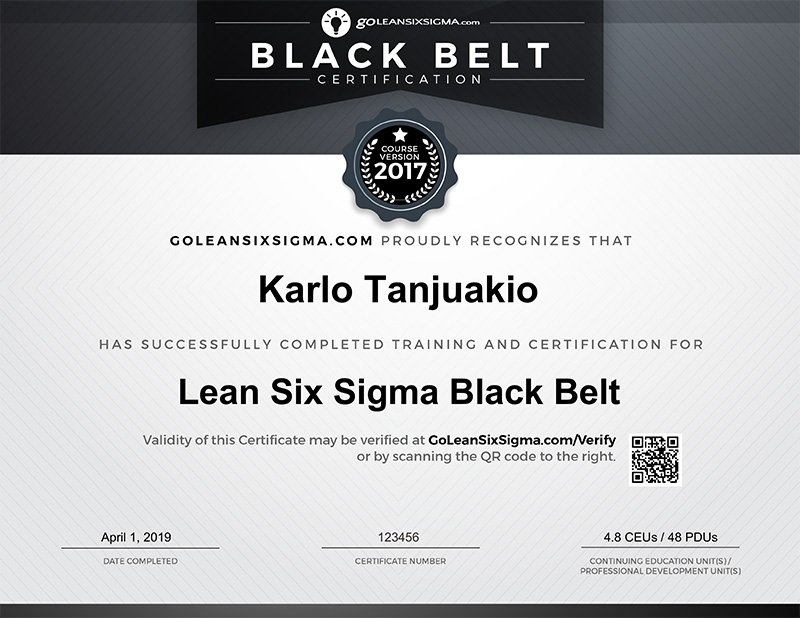 6 sigma black belt certification