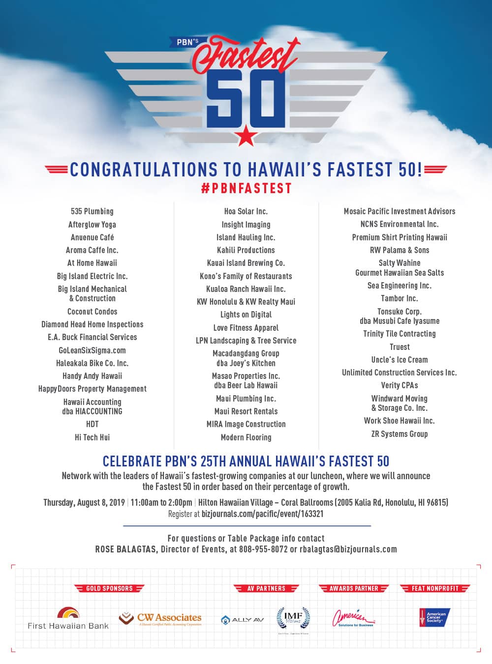 PBN Hawaii's Fastest 50 2019 - GoLeanSixSigma.com